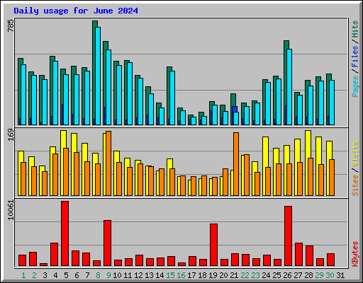 Daily usage for June 2024