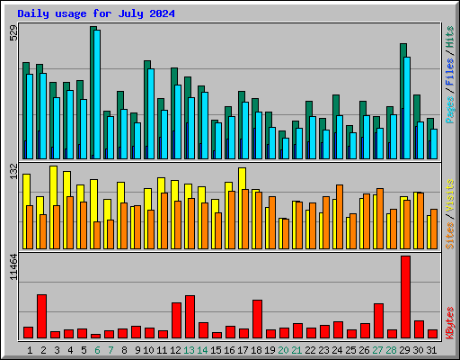 Daily usage for July 2024