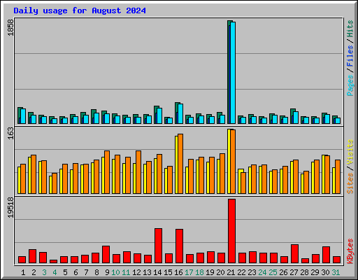 Daily usage for August 2024